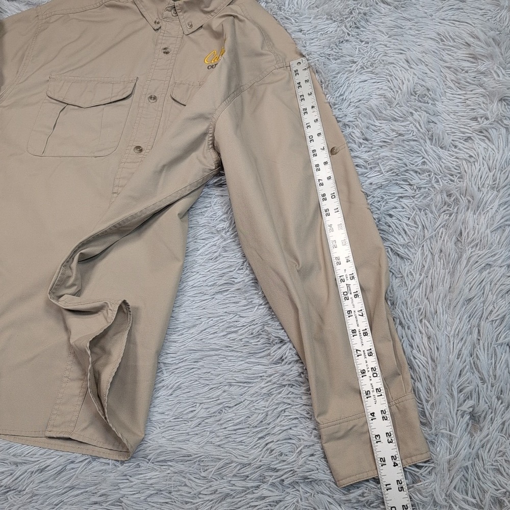 Cabela's Shirt Mens L Biege Button Up Casual Pockets Outdoors Active Uniform - Picture 5 of 10